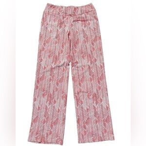 J.MCLAUGHLIN Newport Coral and White Print Pull On Pants Nylon and Spandex